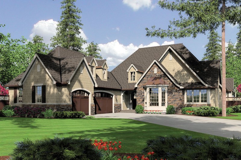 Home Plan - Front View - 2900 square foot Traditional home