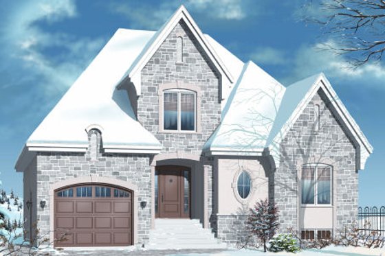 Exterior - Other Elevation for European House Plan #23-2244 - 3 bed, 1 bath
