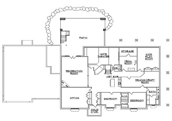 Home Plan - European Floor Plan - Lower Floor Plan #5-348