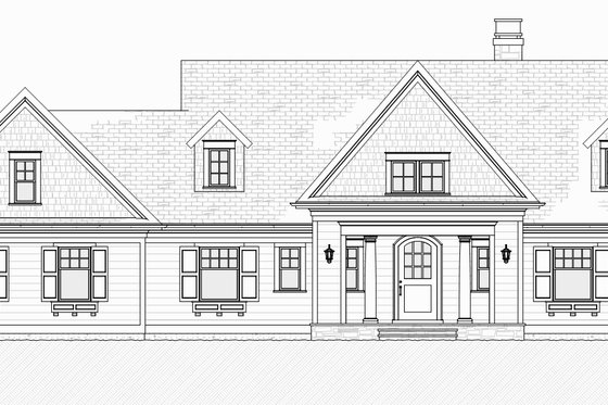 Exterior - Front Elevation 3 for Traditional House Plan #901-133 - 3 bed, 2.5 bath