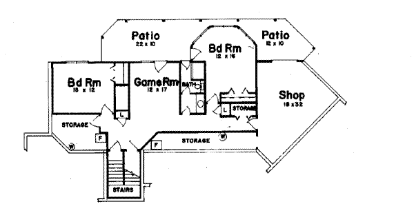 House Plan Design - Mediterranean Floor Plan - Lower Floor Plan #52-115