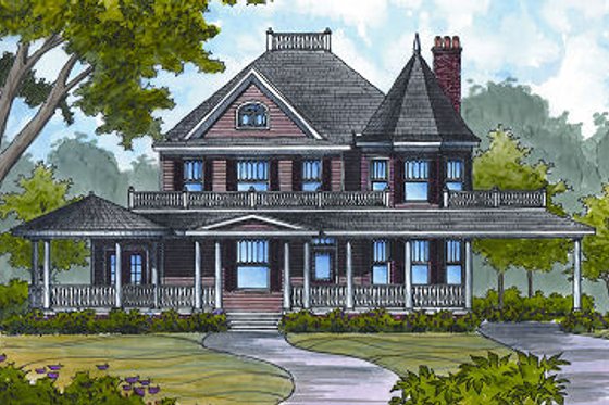 Exterior - Front Elevation for Colonial House Plan #417-332 - 4 bed, 2.5 bath