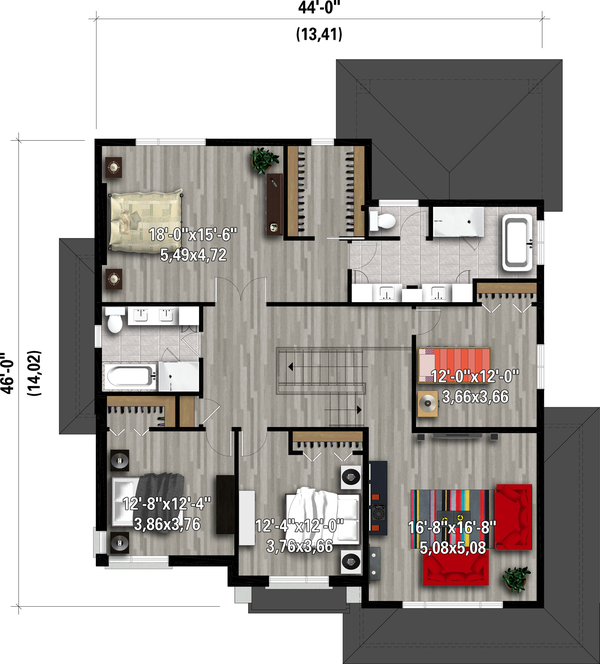 House Plan Design - Contemporary Floor Plan - Upper Floor Plan #25-4904