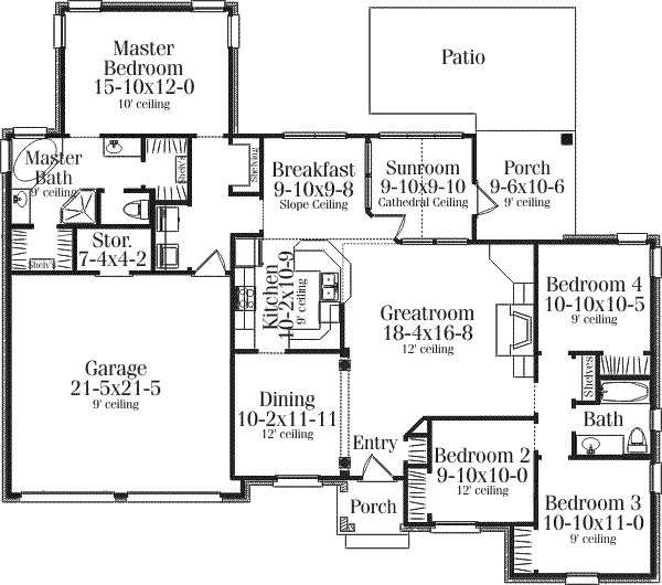 Home Plan - Traditional Floor Plan - Main Floor Plan #406-120