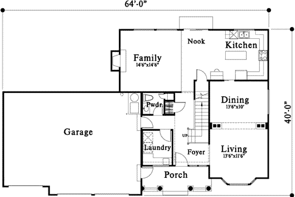 Traditional Floor Plan - Main Floor Plan #78-129