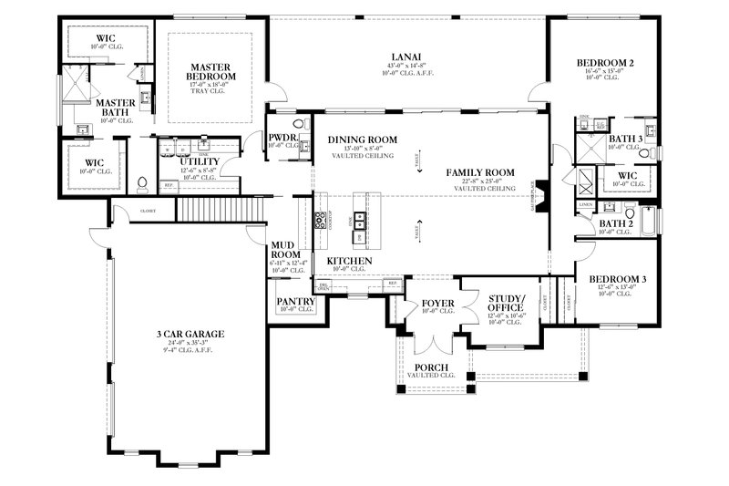 Dream House Plan - Floor Plan - Main Floor for Craftsman House Plan #1058-221 - 3 bed, 3.5 bath