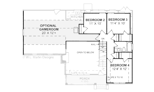 Traditional Floor Plan - Upper Floor Plan #20-353