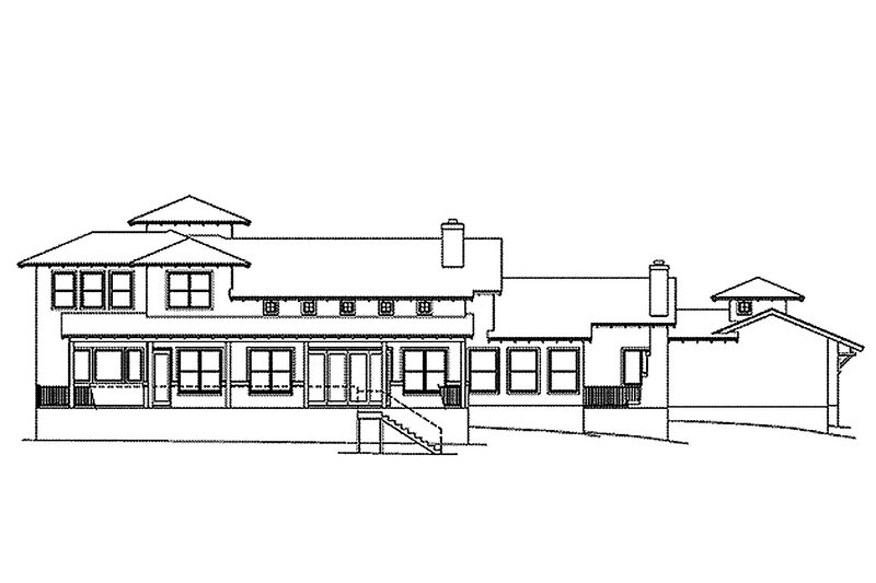 Architectural House Design - Exterior - Rear Elevation 2 for Mediterranean House Plan #935-4 - 4 bed, 4.5 bath