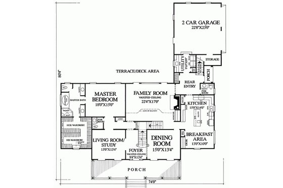 Floor Plan - Main Floor for Country House Plan #137-143 - 3 bed, 3 bath