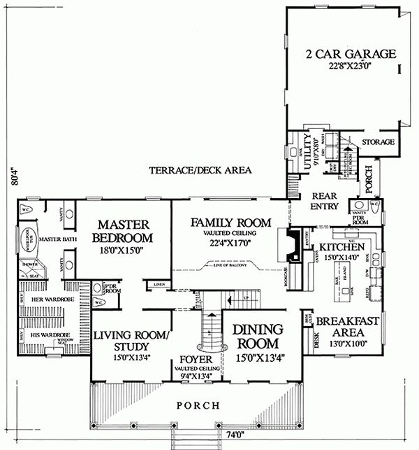 House Blueprint - Country Floor Plan - Main Floor Plan #137-143