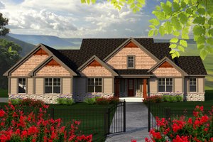 Craftsman Exterior - Front Elevation Plan #70-1169