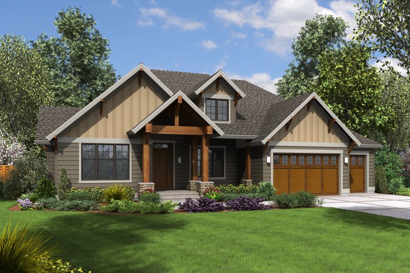 Dream House Plan - Craftsman Exterior - Front Elevation Plan #48-673