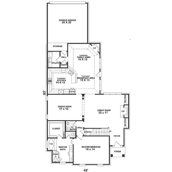 Colonial Floor Plan - Main Floor Plan #81-318