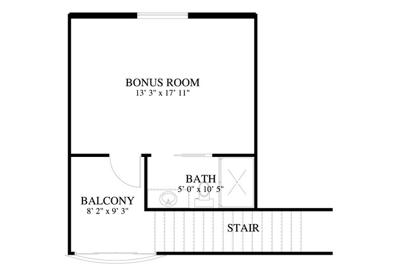 House Blueprint - Floor Plan - Upper Floor for Traditional House Plan #1060-81, 2 bath