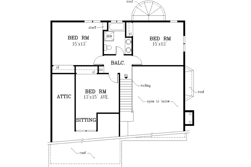 Home Plan - Floor Plan - Upper Floor for Traditional House Plan #3-161 - 4 bed, 2.5 bath