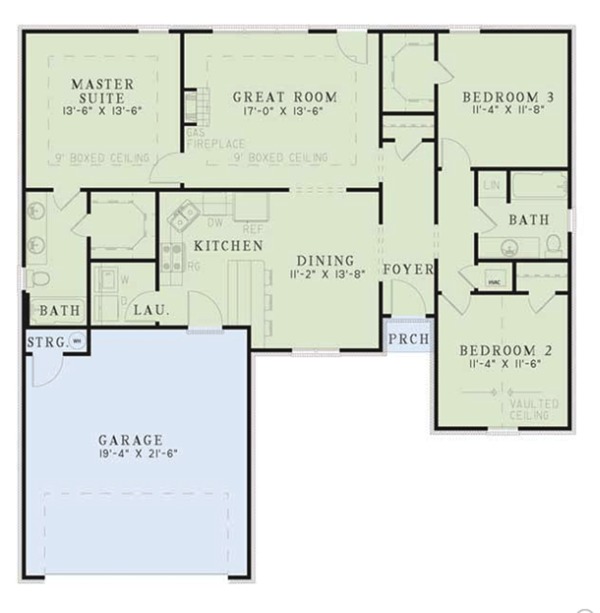 House Design - Traditional Floor Plan - Main Floor Plan #17-104