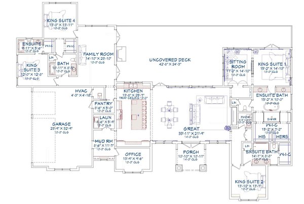 Farmhouse Floor Plan - Main Floor Plan #1109-1