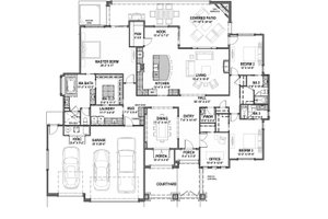 Floor Plan - Main Floor for Adobe / Southwestern House Plan #1069-16 - 3 bed, 3 bath