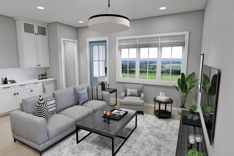 House Blueprint - Interior - Family Room 1 for Farmhouse House Plan #51-1291 - 4 bed, 4 bath