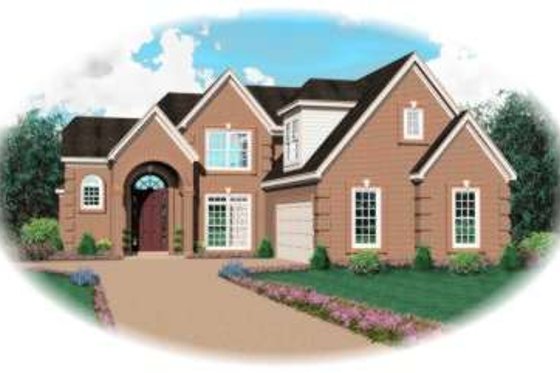 Exterior - Front Elevation for European House Plan #81-1021 - 3 bed, 2.5 bath