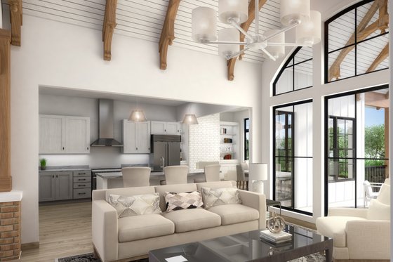 Interior - Family Room for Farmhouse House Plan #54-543 - 3 bed, 3.5 bath