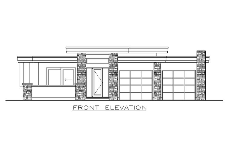 Dream House Plan - Exterior - Front Elevation 3 for Modern House Plan #1100-152 - 3 bed, 2.5 bath
