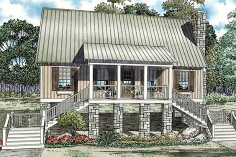 Cottage Style House Plan - 3 Beds 2 Baths 1374 Sq/Ft Plan #17-2345