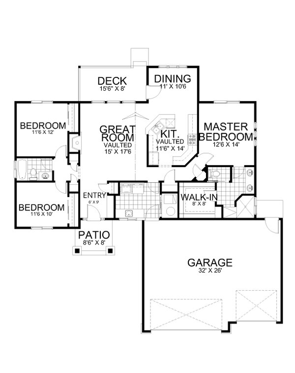 Home Plan - Craftsman Floor Plan - Main Floor Plan #112-190
