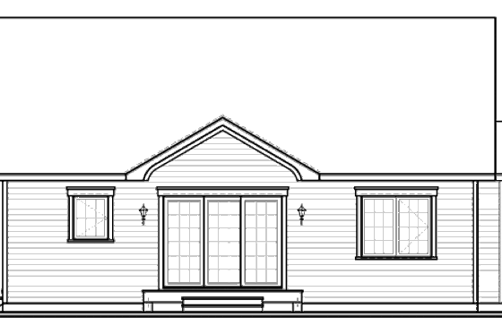 Exterior - Rear Elevation for Country House Plan #23-2203 - 2 bed, 1 bath