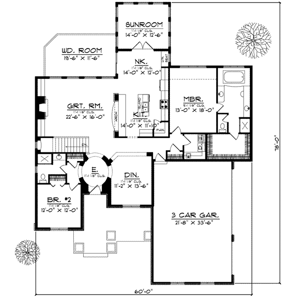 Home Plan - European Floor Plan - Main Floor Plan #70-593