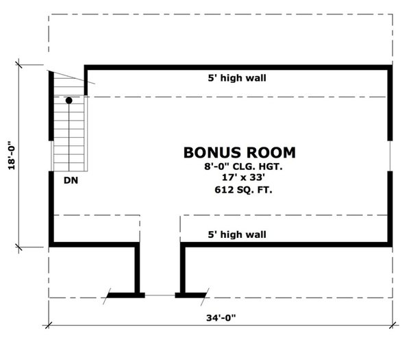 Architectural House Design - Floor Plan - Upper Floor for Modern House Plan #51-1570, 0 bath