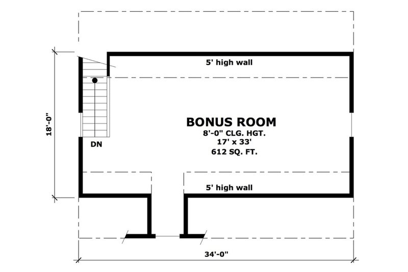 Architectural House Design - Floor Plan - Upper Floor for Modern House Plan #51-1570, 0 bath