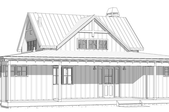 Exterior - Front Elevation 4 for Farmhouse House Plan #895-165 - 2 bed, 2 bath