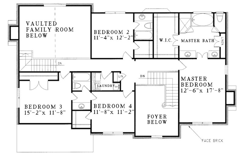 House Design - Floor Plan - Upper Floor for Traditional House Plan #30-357 - 3 bed, 4 bath