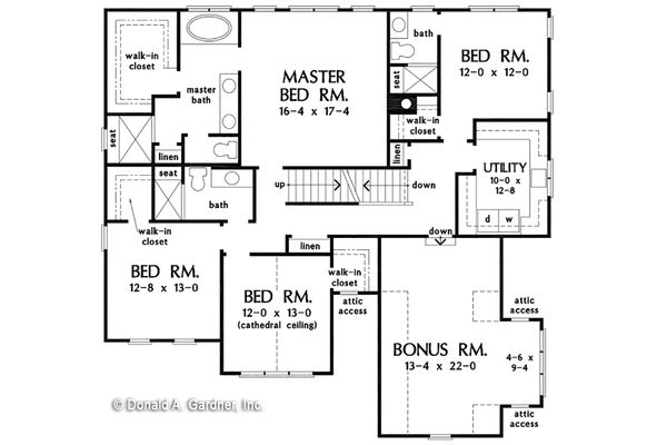 Craftsman Floor Plan - Upper Floor Plan #929-1079