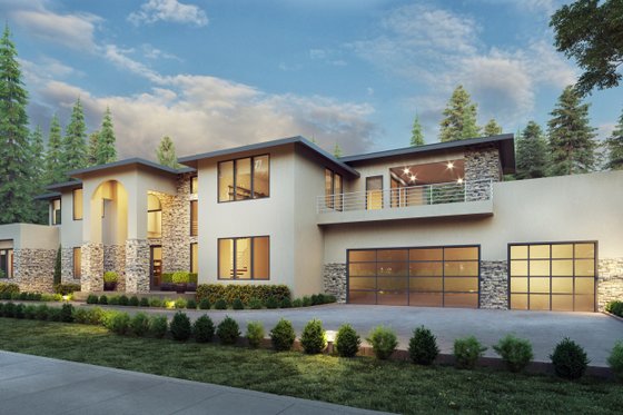 Exterior - Front Elevation 4 for Mediterranean House Plan #1066-276 - 4 bed, 3.5 bath