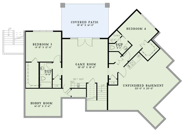 Dream House Plan - Craftsman Floor Plan - Lower Floor Plan #17-2486