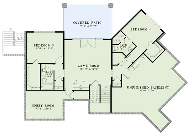 Home Plan - Craftsman Floor Plan - Lower Floor Plan #17-2486