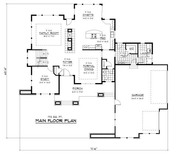 Prairie Floor Plan - Main Floor Plan #51-283