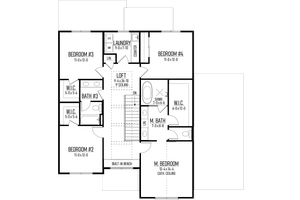 Floor Plan - Upper Floor for Farmhouse House Plan #1093-7 - 4 bed, 2.5 bath