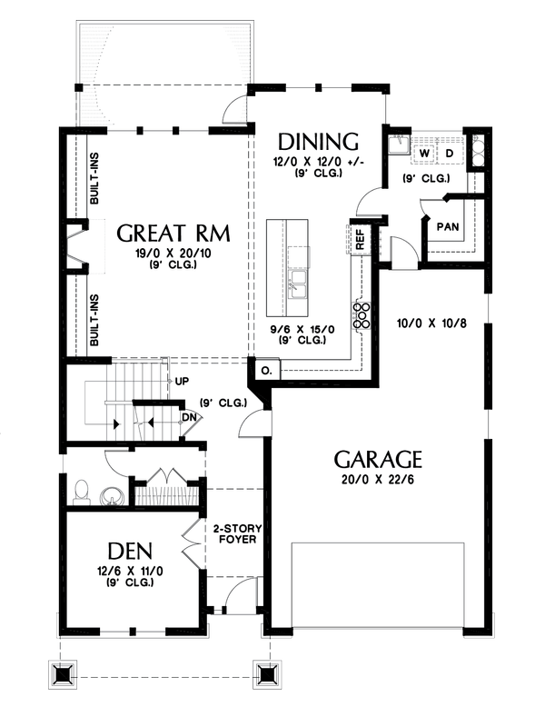 Home Plan - Cottage Floor Plan - Main Floor Plan #48-997