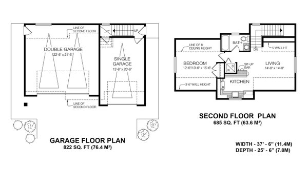 Dream House Plan - Floor Plan - Main Floor for Ranch House Plan #1100-136 - 1 bed, 1 bath