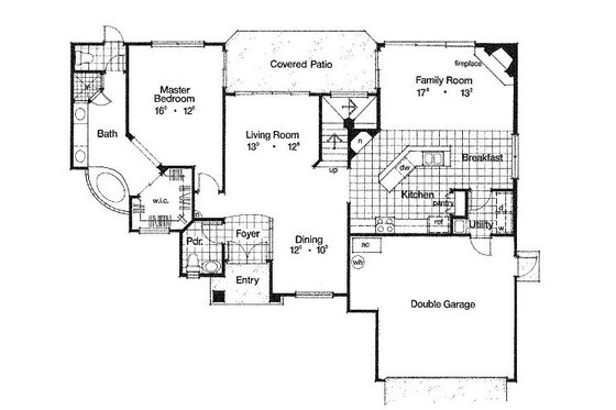 Floor Plan - Main Floor for European House Plan #417-173 - 3 bed, 2.5 bath