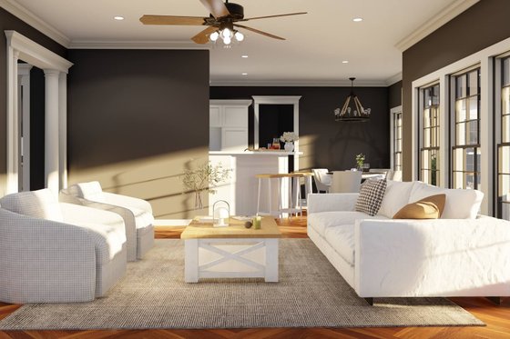 Interior - Family Room 2 for Country House Plan #17-421 - 4 bed, 3 bath