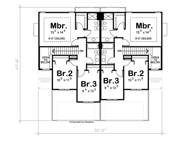 House Blueprint - Modern Floor Plan - Upper Floor Plan #20-2542