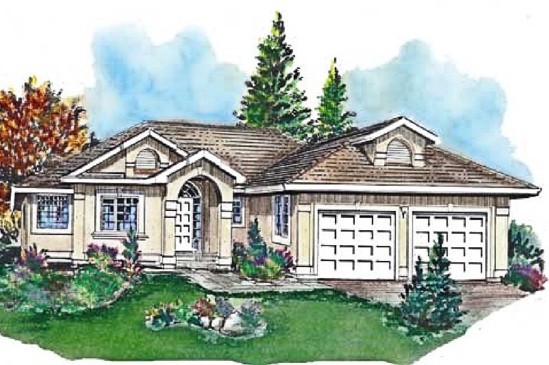 House Blueprint - European Exterior - Front Elevation Plan #18-172