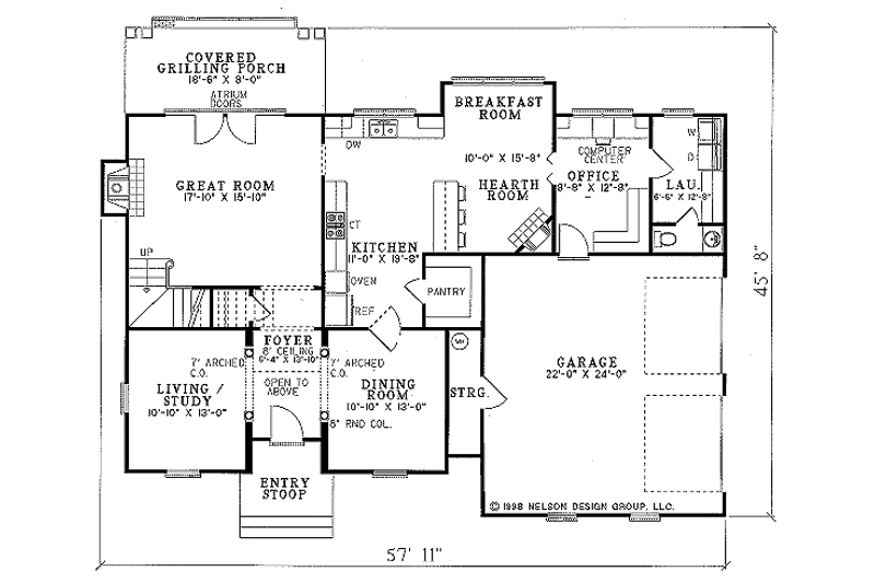 Home Plan - Floor Plan - Main Floor for European House Plan #17-276 - 3 bed, 2.5 bath