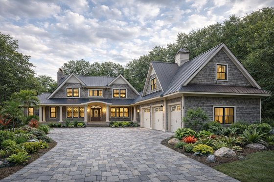 Exterior - Front Elevation 3 for Country House Plan #928-1 - 4 bed, 4.5 bath