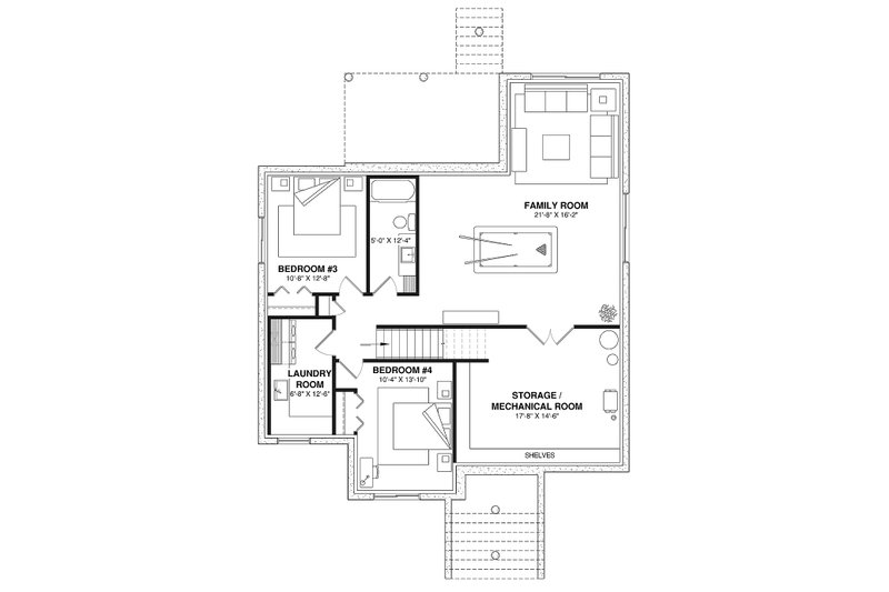 Bungalow Style House Plan - 4 Beds 2.5 Baths 2930 Sq/Ft Plan #23-2821 ...