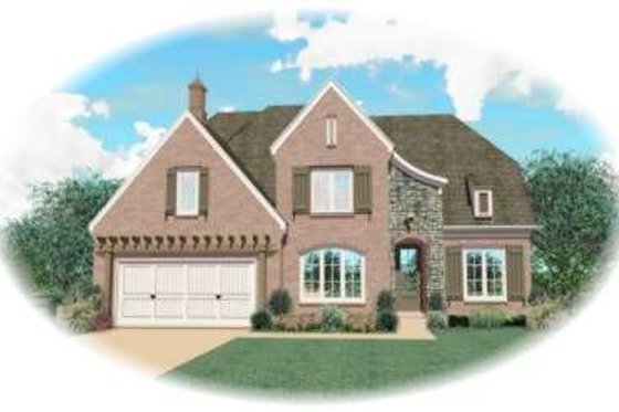 Exterior - Front Elevation for European House Plan #81-1111 - 4 bed, 3 bath